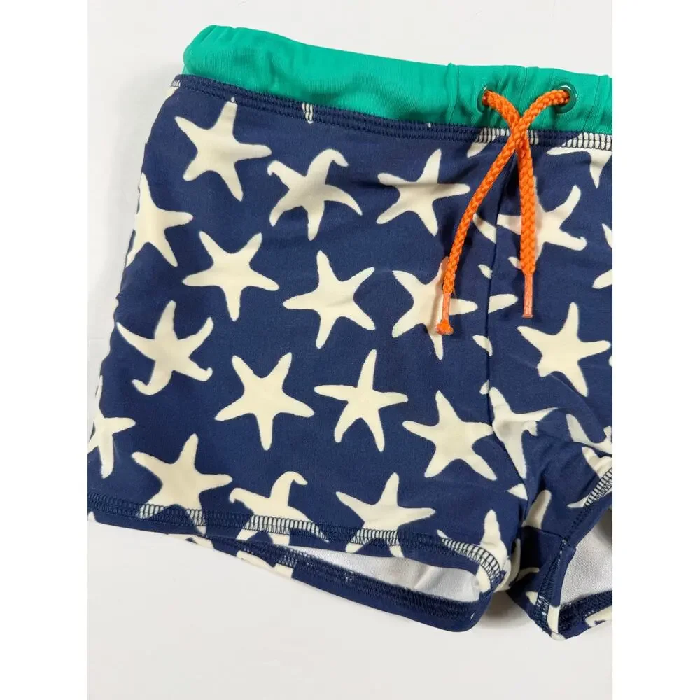 Mini Boden Starfish Swim Shorts Navy Blue 6-7 Years